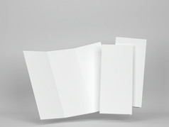 空白使增至三倍宣传册模型插图灰色的背景