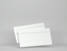 空白纸信封模型插图灰色的背景