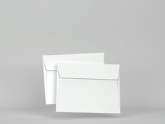 空白纸信封模型插图灰色的背景