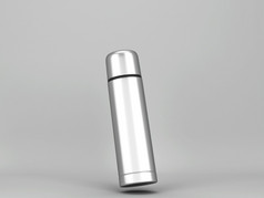 空白热水瓶模型插图灰色的背景