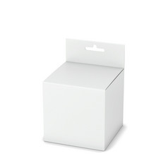 空白盒子包装与悬挂器模型插图孤立的白色背景