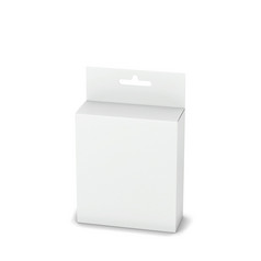 空白盒子包装与悬挂器模型插图孤立的白色背景