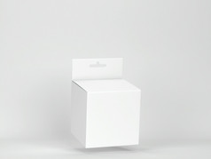 空白盒子包装与悬挂器模型插图灰色的背景