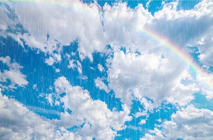 天空与彩虹云和雨天空与彩虹云和雨