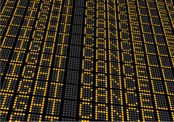 插图机场终端离职董事会显示取消了航班unforseen旅行事件概念每股收益向量