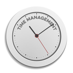 详细的插图简单的白色时钟与时间管理文本每股收益向量