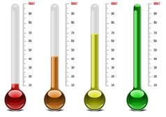 插图温度计与不同的水平