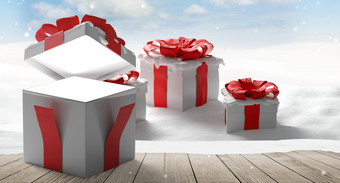惊喜打开盒子圣诞节礼物背景d-illustration