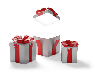 惊喜打开盒子圣诞节礼物孤立的d-illustration