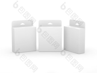 白色空白盒子<strong>产品</strong>包与剪裁路径包与挂槽为许多类型<strong>产品</strong>就像墨水墨盒电子文具准备好了为你的设计和艺术作品