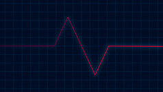 红色的心跳脉冲心电图屏幕有氧运动医疗保健概念