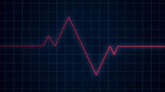 红色的心跳脉冲心电图屏幕有氧运动医疗保健概念