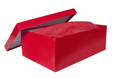 红色的鞋盒子孤立的白色与剪裁路径