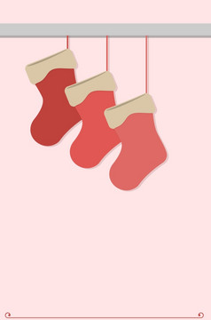 圣诞节长袜和的单词快乐圣诞节和快乐新一年圣诞节卡