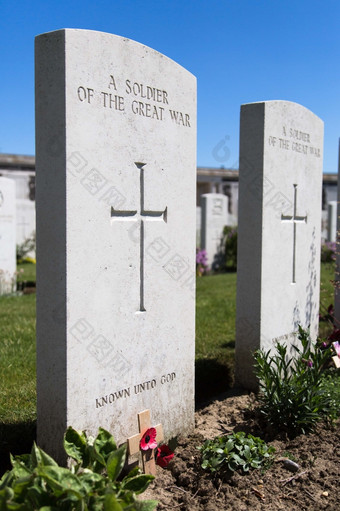 泰恩床世界战争一个墓地的最大英国战争墓地的世界帕森代尔比利时