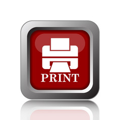 打印机与词打印图标互联网按钮白色背景