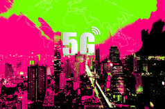 网络互联网移动聪明的城市和沟通网络连接全球无线设备概念网络高速移动互联网新一代网络效果模式硬混合网络互联网移动