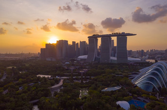新加坡2月空中视图supertree格罗夫新加坡业务区和城市玛丽娜湾湾位于的中央区域新加坡2月新加坡旅行假期新加坡