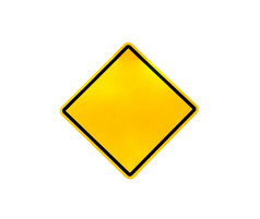 空白黄色的路警告标志