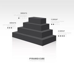 金字塔多维数据集信息图表一边视图黑色的颜色平衡