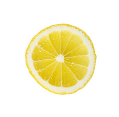 单交叉部分柠檬孤立的白色背景特写镜头工作室摄影