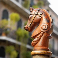 马头设计栏杆波本威士忌街的法国季度新奥尔良路易斯安那州的曼联州美国