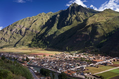 的小镇皮萨克的神圣的谷的印加人秘鲁