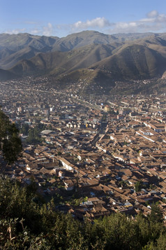 概述的城市库斯科高的安第斯山脉山秘鲁南美国