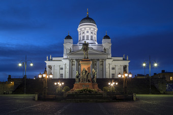 赫尔辛基大教堂参议院广场赫尔辛基芬兰的教堂是建之间的致敬的大公爵芬兰沙皇尼<strong>古</strong>拉斯俄罗斯是已知的尼<strong>古</strong>拉斯教堂直到的独立芬兰