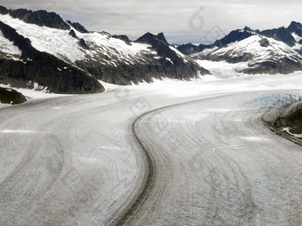 空中视图的<strong>林业局</strong>冰川的朱诺冰字段阿拉斯加美国
