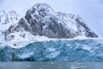 的<strong>终点</strong>站的摩纳哥冰川woodfjorden的斯瓦尔巴特群岛岛屿斯匹次卑尔根的高北极