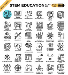 阀杆科学技术工程数学教育概念详细的行图标集现代行图标风格概念为网络应用程序设计