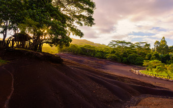 chamarel七个彩色earthsnatural公园的大多数著名的旅游的地方毛里求斯岛
