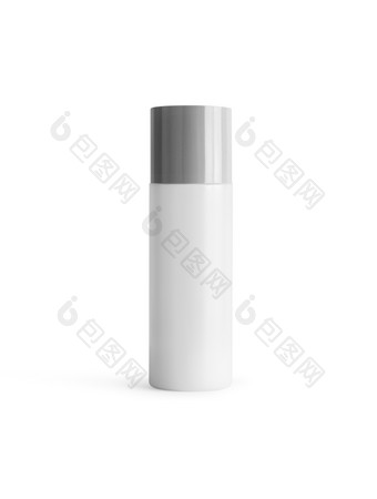 化妆品瓶灰色封面孤立的白色背景化妆品瓶孤立的白色背景