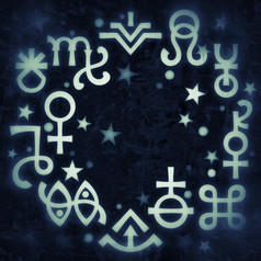 xabastrological王冠的摘录一些最近占星迹象和神秘的神秘的符号占星模式天体背景与星星