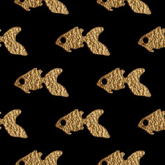 黄金鱼无缝的模式手画闪闪发光的海背景摘要海洋发光纹理黄金鱼无缝的模式手画闪闪发光的海背景摘要海洋发光金纹理