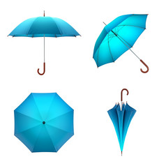 蓝色的伞孤立的白色背景插图蓝色的伞孤立的白色背景插图