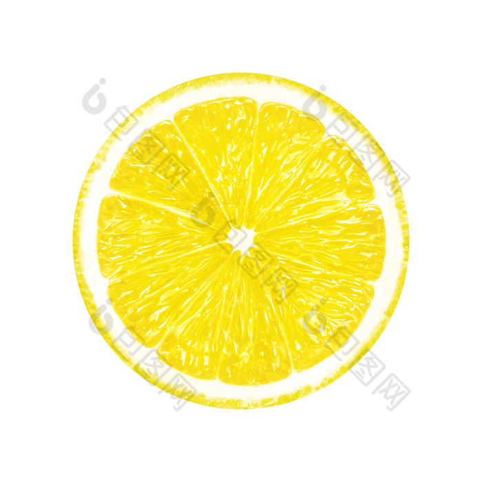 柠檬片水果孤立的白色背景柠檬片水果