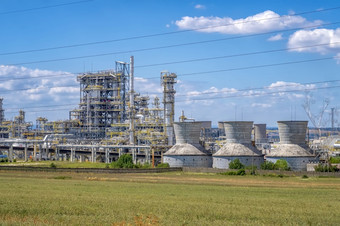 工厂植物和能源行业概念<strong>石油</strong>气体和石化炼油厂工厂权力和能源业务
