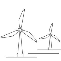 风车机行图标与影子插图荷兰荷兰老农场风车孤立的图标机图标与风车轮廓能源图标插图