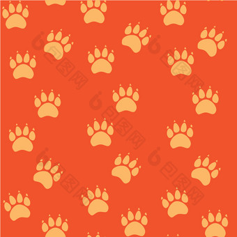 猫狗爪子无缝的模式动物足迹纹理插图猫狗爪子无缝的模式动物足迹纹理