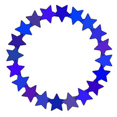 明星圆形状布满星星的边境框架图标孤立的白色背景明星圆形状布满星星的边境框架图标孤立的白色背景