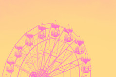 摩天轮的粉红色的和橙色背景双色版图像效果