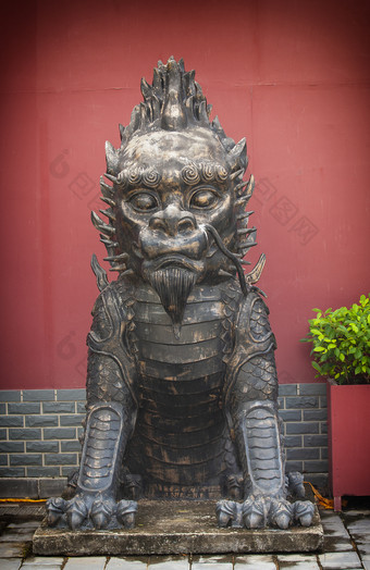 雕塑中国人狮子三亚海南岛