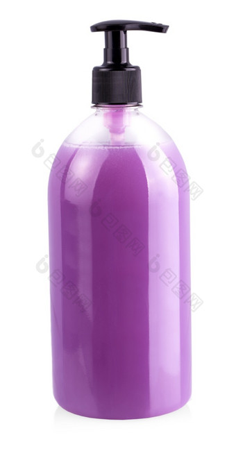 液体容器为过来这里乳液奶油洗发水浴从粉红色的化妆品塑料瓶与黑色的自动售货机泵的液体容器为过来这里乳液奶油洗发水浴从粉红色的化妆品塑料瓶与黑色的自动售货机泵