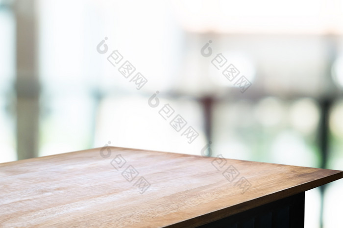 空木表格前面模糊咖啡商店餐厅背景图像可以的地方产品