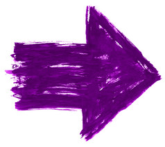 紫色的箭头标志有画水彩油漆刷中风和有画眉山庄水彩画纹理墨水草图画创建手工制作的技术紫罗兰色的轮廓象征孤立的白色背景