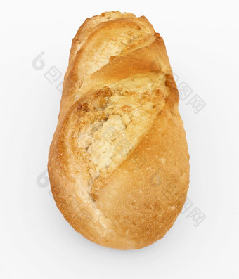 面包孤立的白色正反面视图呈现