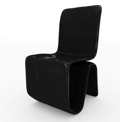 现代椅子设计黑色的孤立的白色呈现