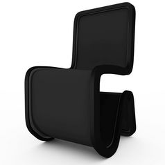 现代椅子设计黑色的孤立的白色呈现